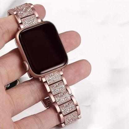 Techypop Watch Bands Metallic Diamond Designer Apple Watch Band Strap For iWatch Series SE 6/5/4/3/2/1