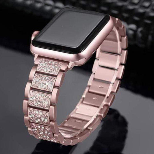Techypop Watch Bands Metallic Diamond Designer Apple Watch Band Strap For iWatch Series SE 6/5/4/3/2/1