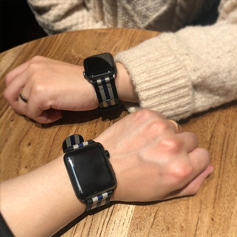 Nylon Stripe Designer Apple Watch Band Strap For iWatch Series 4/3/2/1 - techypopcom