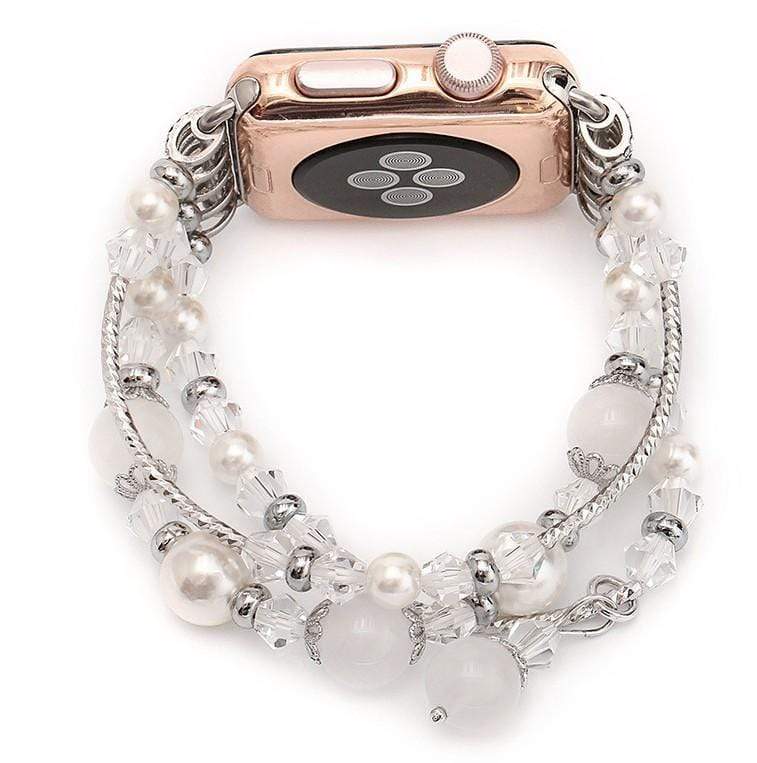 Rose Gold Jewelry Stretchable Compatible With Apple Watch Band Strap For iWatch Series 4/3/2/1 - techypopcom