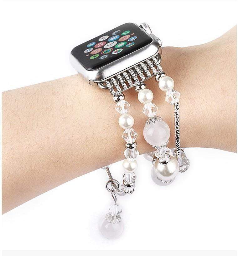 Rose Gold Jewelry Stretchable Compatible With Apple Watch Band Strap For iWatch Series 4/3/2/1 - techypopcom