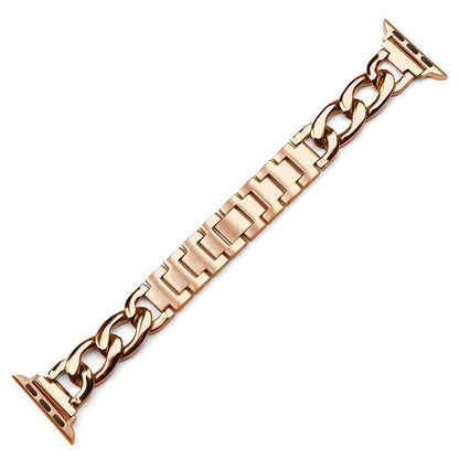 Rose Gold Stainless Steel Compatible With Apple Watch Metal Chain Band Strap For iWatch Series 4/3/2/1 - techypopcom