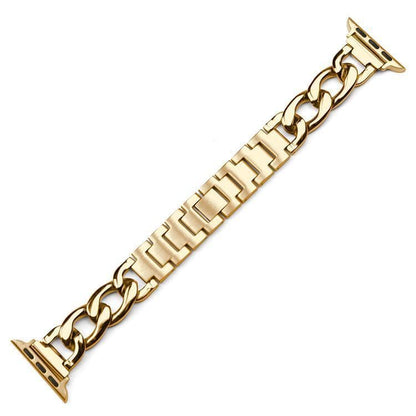 Rose Gold Stainless Steel Compatible With Apple Watch Metal Chain Band Strap For iWatch Series 4/3/2/1 - techypopcom