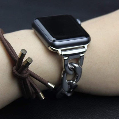Techypop Watch Bands Rose Gold Stainless Steel Designer Apple Watch Band Strap For iWatch Series SE 6/5/4/3/2/1