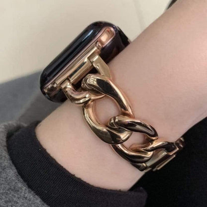 Techypop Watch Bands Rose Gold Stainless Steel Designer Apple Watch Band Strap For iWatch Series SE 6/5/4/3/2/1