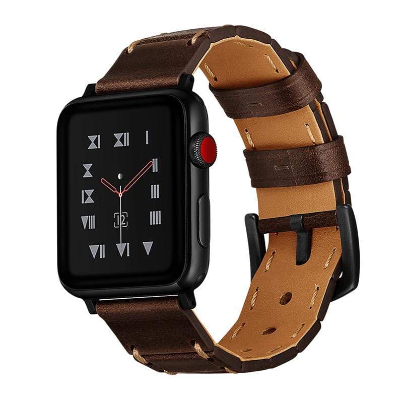 Stitched Leather Designer Apple Watch Band Strap For iWatch Series 4/3/2/1 - techypopcom