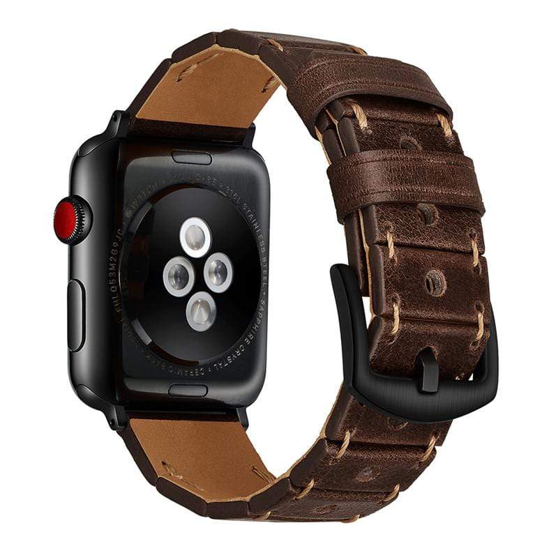 Stitched Leather Designer Apple Watch Band Strap For iWatch Series 4/3/2/1 - techypopcom