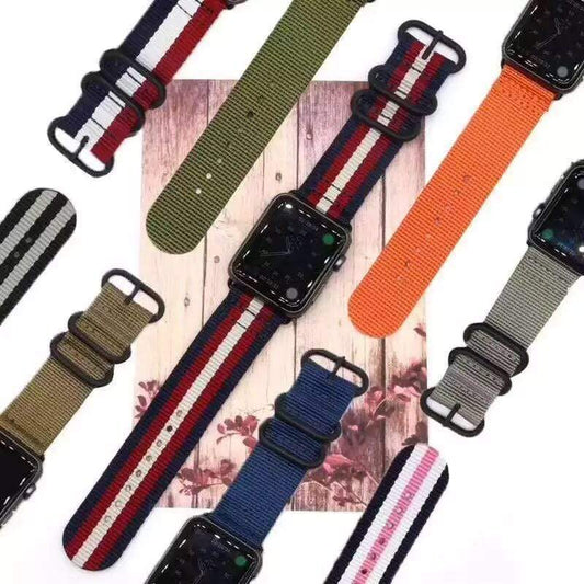 Stripe Nylon Durable Compatible With Apple Watch 38mm 40mm 42mm 44mm Band Strap For iWatch Series 4/3/2/1 - Techypop.com
