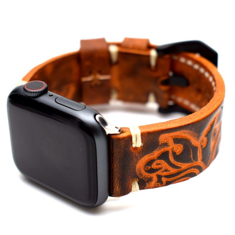 Vintage Handmade Leather Compatible With Apple Designer Watch Band Strap For iWatch Series 4/3/2/1 - techypopcom