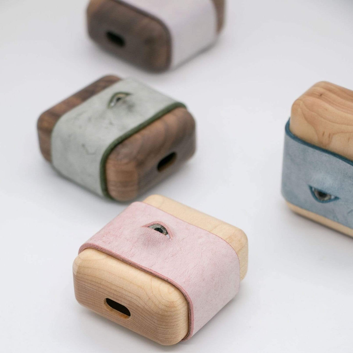 The Eye Leather Wooden Protective Case For Apple Airpods 1 & 2 & Pro - techypopcom