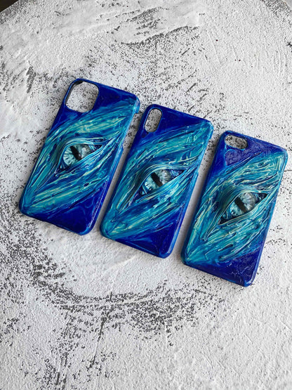 Aqua Devil Eyes Designer iPhone Case For iPhone SE 11 Pro Max X XS Max XR 7 8 Plus - techypopcom