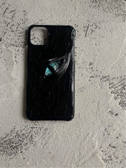 techypopcom iPhone Case Glow in the Dark Cat Eye Handmade Designer iPhone Case For iPhone 12 SE 11 Pro Max X XS Max XR 7 8 Plus