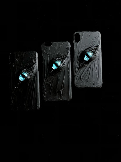 techypopcom iPhone Case iPhone 12 Mini Glow in the Dark Cat Eye Handmade Designer iPhone Case For iPhone 12 SE 11 Pro Max X XS Max XR 7 8 Plus