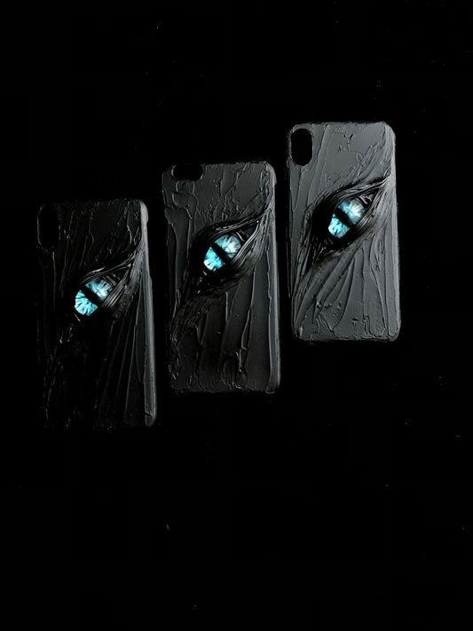 techypopcom iPhone Case iPhone 12 Mini Glow in the Dark Cat Eye Handmade Designer iPhone Case For iPhone 12 SE 11 Pro Max X XS Max XR 7 8 Plus