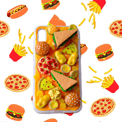 Just Burgers and Pizza Handmade Designer iPhone Case For iPhone 12 SE 11 Pro Max X XS Max XR 7 8 Plus - techypopcom