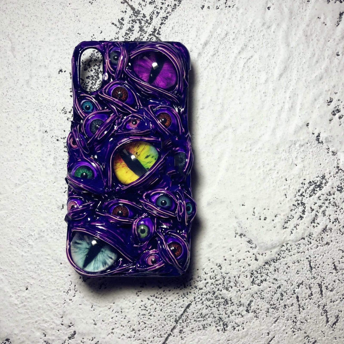 techypopcom iPhone Case Purple Venom Cat Eyes Handmade Designer iPhone Case For iPhone 12 SE 11 Pro Max X XS Max XR 7 8 Plus