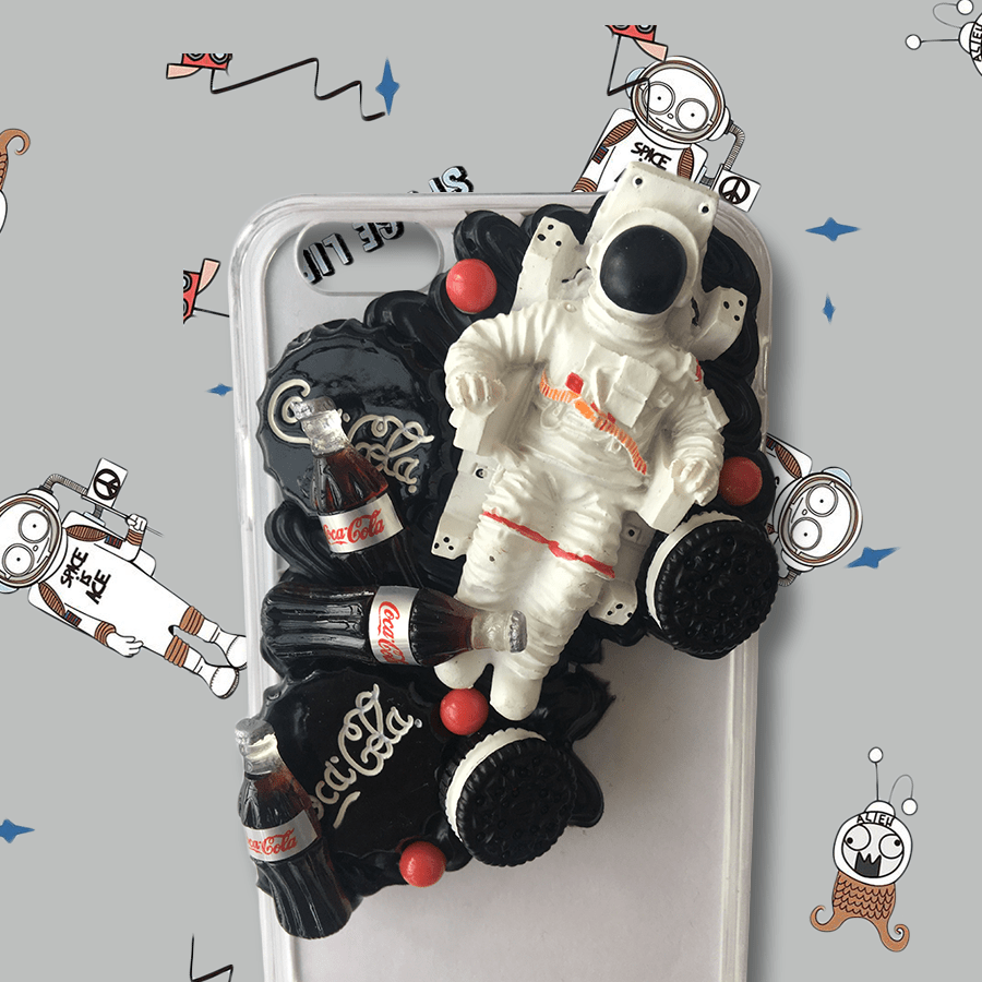 The Astronaut Handmade Designer iPhone Case For iPhone 12 SE 11 Pro Max X XS Max XR 7 8 Plus - techypopcom