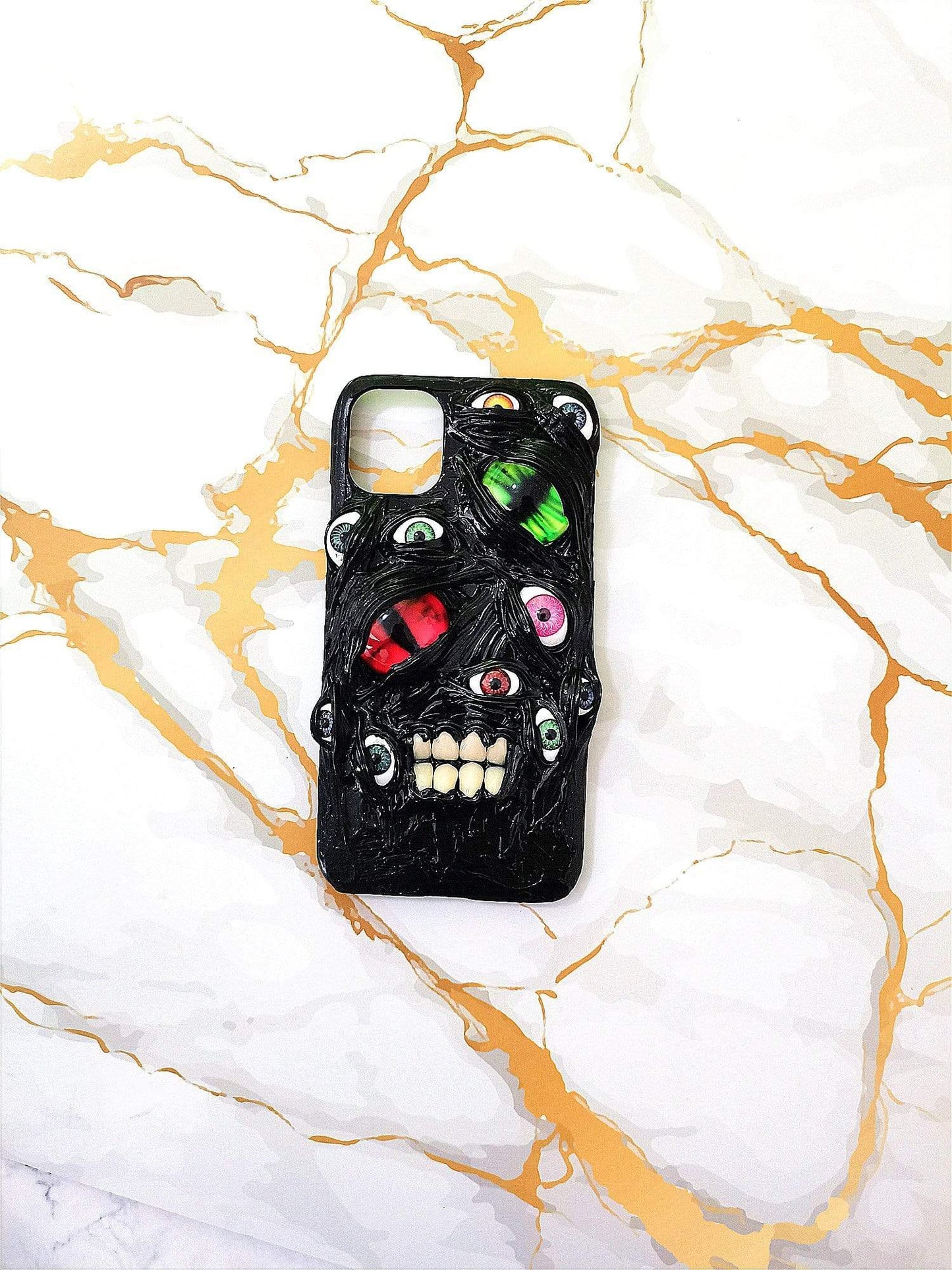 techypopcom iPhone Case The Teeth Glow in the Dark Handmade Designer iPhone Case For iPhone 12 SE 11 Pro Max X XS Max XR 7 8 Plus